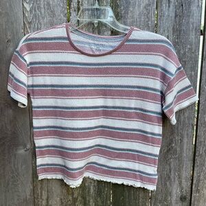 Striped Mauve and White Women's Top